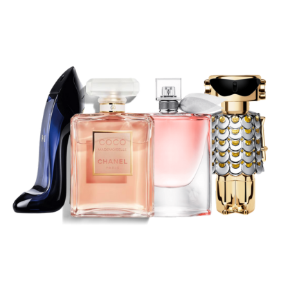 Combo de 4 perfumes - Good Girl, Coco Mademoiselle, Lancôme, Fame