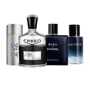Combo de 4 perfumes - Creed, Bleu de Chanel, Sauvage, 212 100ML