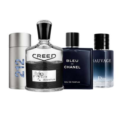 Combo de 4 perfumes - Creed, Bleu de Chanel, Sauvage, 212 100ML
