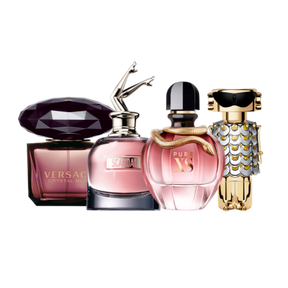 Combo de 4 perfumes - Crystal Noir, Fame, Scandal, Pure XS