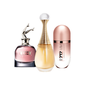 Combo de 3 perfumes -  J'adore, Scandal, 212 Rosé